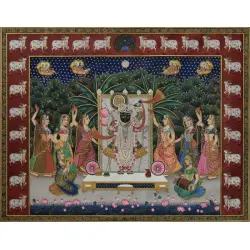 Pichwai Painting Sharad Poornima { 3X4 Feet }