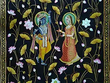 Pichwai Painting ~ Kamal Tal . Radha Krishna ~ { 3 X 5 Feet}