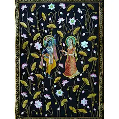 Pichwai Painting ~ Kamal Tal . Radha Krishna ~ { 3 X 5 Feet}