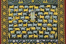 Pichwai Painting ~ Raas . Gold Foil Work { 4 X 4.5 Feet }