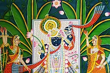Pichwai Painting ~ Srinath ji . Kamal taal { 3.5 X 5 Feet }
