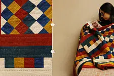 Quilt - Cotton - Embroidery { Double bed } A