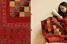 Quilt - Cotton - Embroidery { Double bed } C