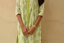Block Print With Embroidery Kurta ♠ 4