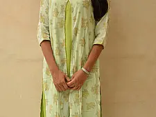Block Print With Embroidery Kurta ♠ 4