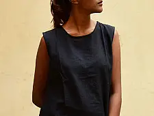 Chhabili . छबीली | Handwoven Cotton Top ♠ Carbon Black Chhabili . छबीली | Handwoven Cotton Top ♠ Carbon Black
