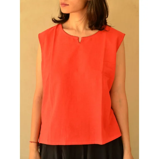 shop orange cotton top