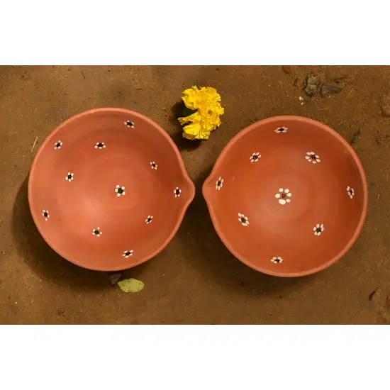 Maati Ka Kaam ● Diya - Large Diyas { Set of Two } ● 12