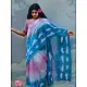 रंग महल ☙ Clamp dyed chanderi silk saree { अनंत आसमान } ☙ 10