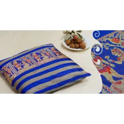 सौमनस | Saumanas ☘ Baluchari Cushion { C } { 16 X 16 inch }