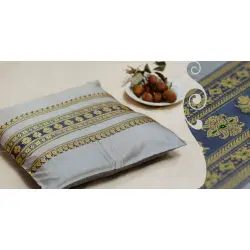 सौमनस | Saumanas ☘ Baluchari Cushion { D } { 16 X 16 inch }