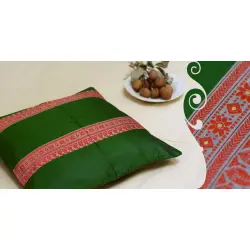 सौमनस | Saumanas ☘ Baluchari Cushion { H } { 16 X 16 inch }