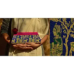 Baluchari Clutch Bag { T }