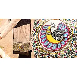 उपवन ~ Leather * Hand Painted { Clutch Madhur Mayur }