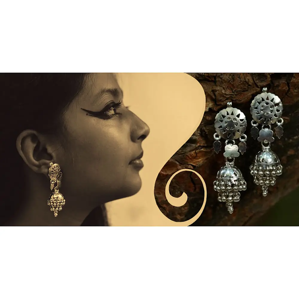 Silver Jewelry ~ Phool jhumkis