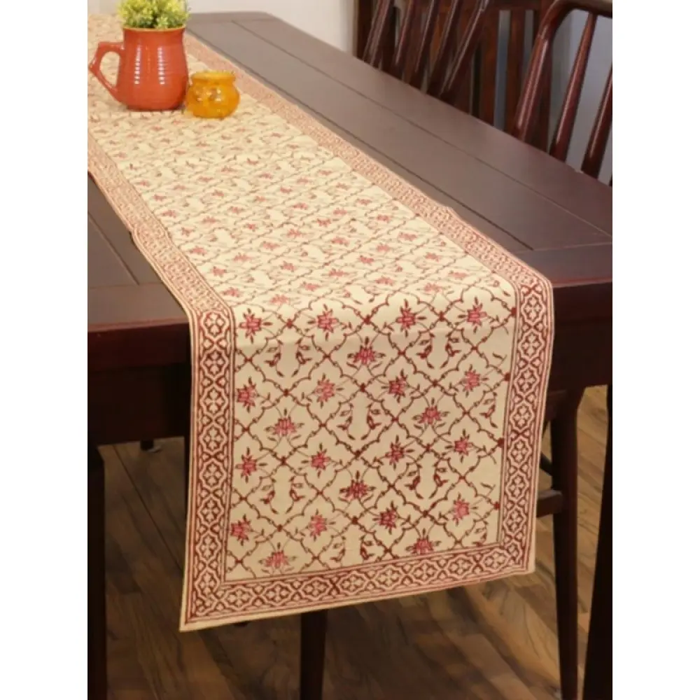 Hand Block Printed . Cotton Table Runner ✥ 32