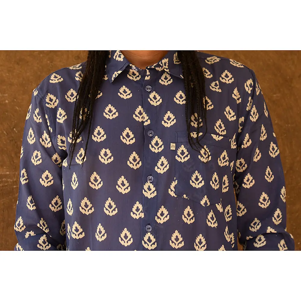 रंगरेज / Rangrez ❂ Block Printed . Fine Cotton Shirt ❂ 10