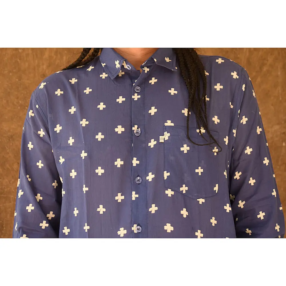 रंगरेज / Rangrez ❂ Block Printed . Fine Cotton Shirt ❂ 13