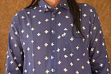 रंगरेज / Rangrez ❂ Block Printed . Fine Cotton Shirt ❂ 13