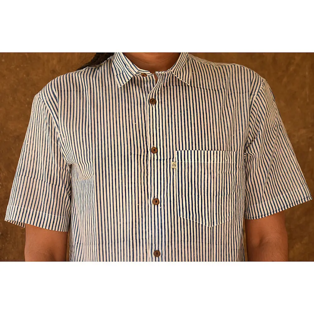 रंगरेज / Rangrez ❂ Block Printed . Fine Cotton Shirt ❂ 14