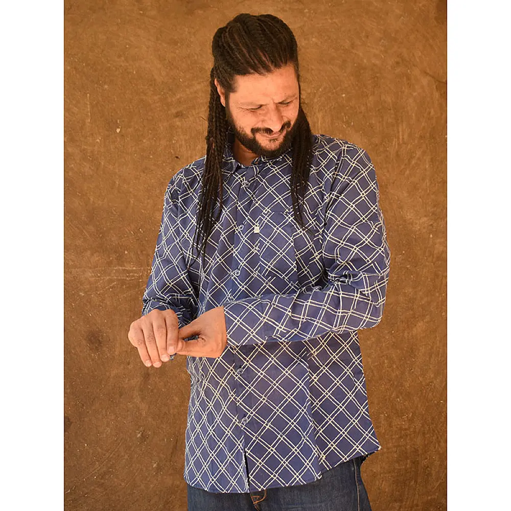 रंगरेज / Rangrez ❂ Block Printed . Fine Cotton Shirt ❂ 25
