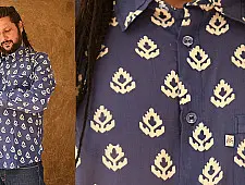 रंगरेज / Rangrez ❂ Block Printed . Fine Cotton Shirt ❂ 10