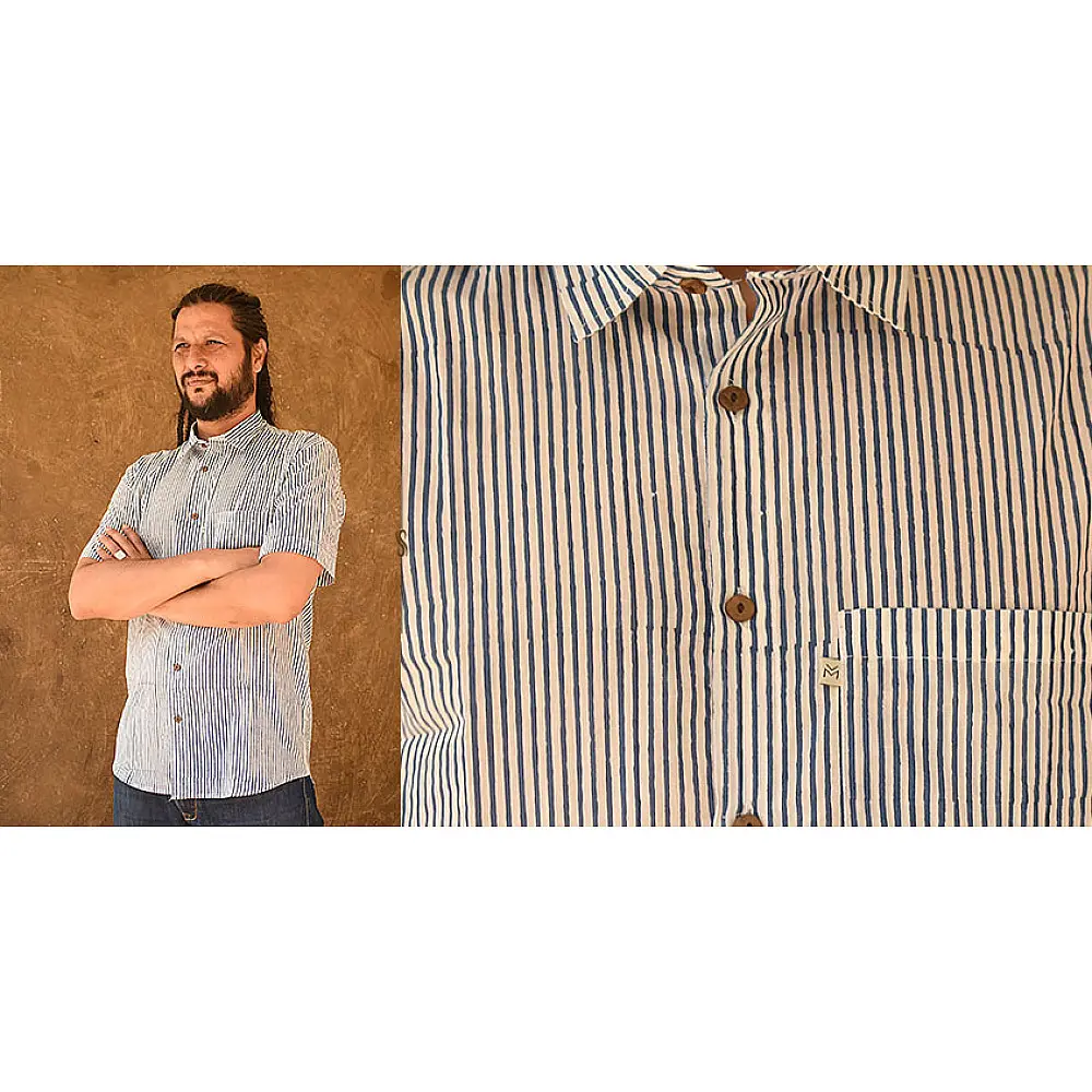रंगरेज / Rangrez ❂ Block Printed . Fine Cotton Shirt ❂ 14