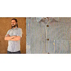 रंगरेज / Rangrez ❂ Block Printed . Fine Cotton Shirt ❂ 14