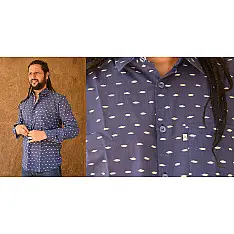 रंगरेज / Rangrez ❂ Block Printed . Fine Cotton Shirt ❂ 8