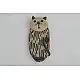 handmade terracotta clay cat fridge magnet with striped body texture and 3D ears and whiskers