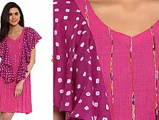 खेस ✥ Pink khesh with ruffel bandhani dress ✥ a