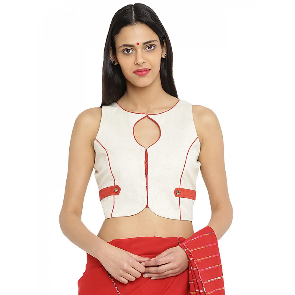 बिंदी ⚫ Sleeveless Blouse with bindi patch details ⚫ 10