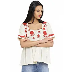 Bindi . बिंदी ⚫ Bindi embroidered yoke box pleat top ⚫ 4