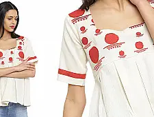 Bindi . बिंदी ⚫ Bindi embroidered yoke box pleat top ⚫ 4