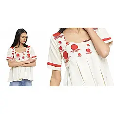 Bindi . बिंदी ⚫ Bindi embroidered yoke box pleat top ⚫ 4