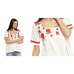 Bindi . बिंदी ⚫ Bindi embroidered yoke box pleat top ⚫ 4