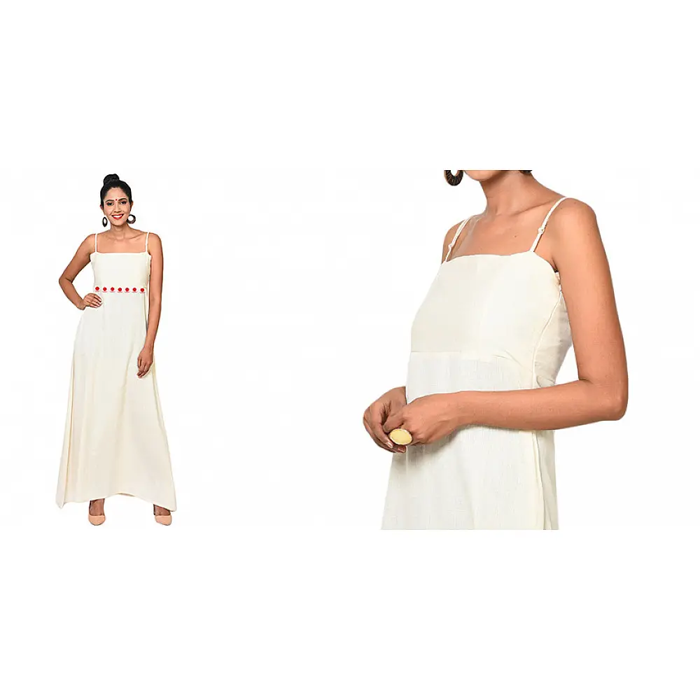 बिंदी ⚫ Maxi spaghetti dress with bindi waist band ⚫ 12