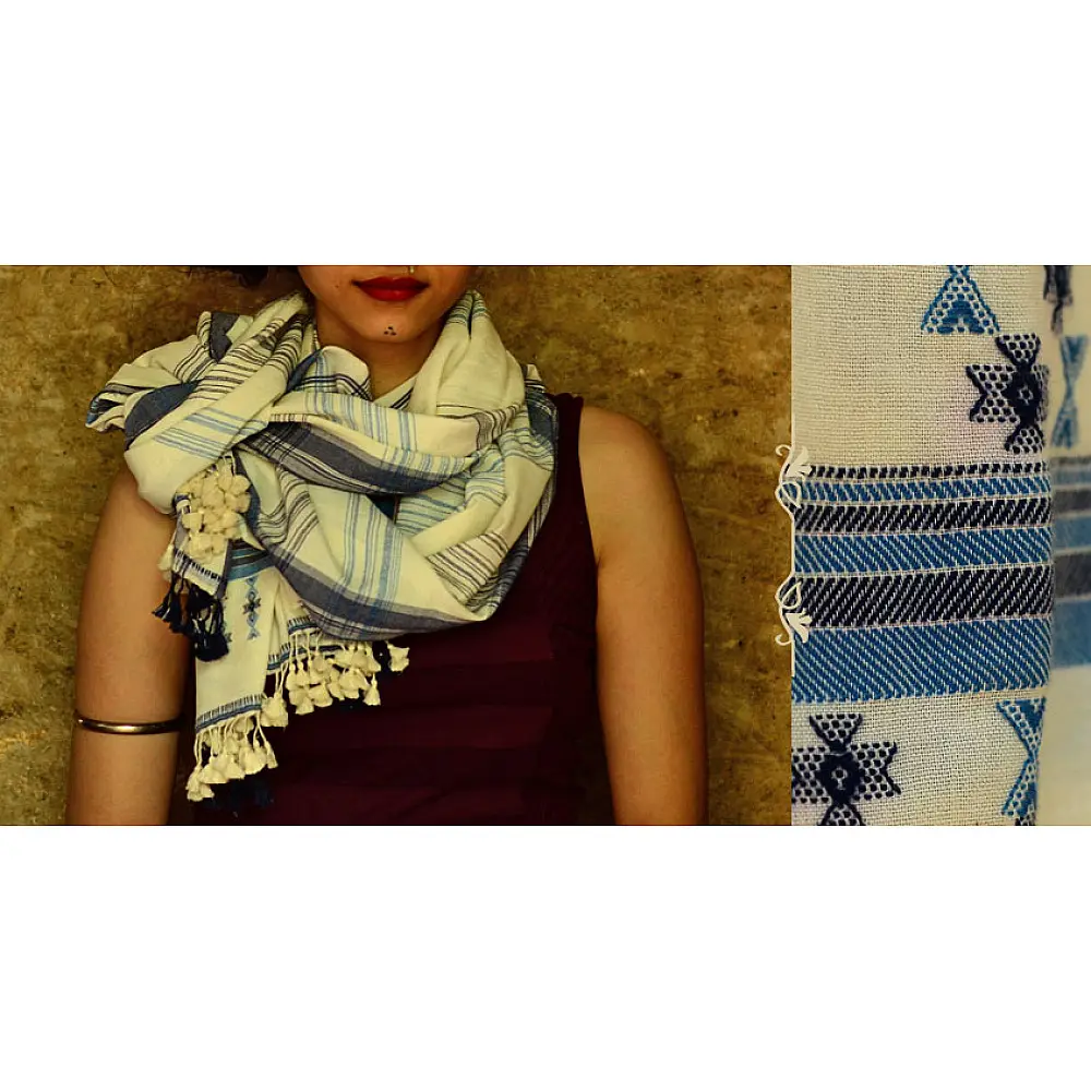 Urvashi ~  Handwoven stole { Bamboo Fiber + Cotton } B