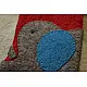 red felt Christmas stocking candy sock featuring a handcrafted grey and blue elephant patch
