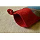 red felt Christmas stocking candy sock featuring a handcrafted grey and blue elephant patch