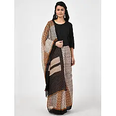 A Breezy Tickle! ☘ Bagru Printed . Kota Cotton Saree ☘ O