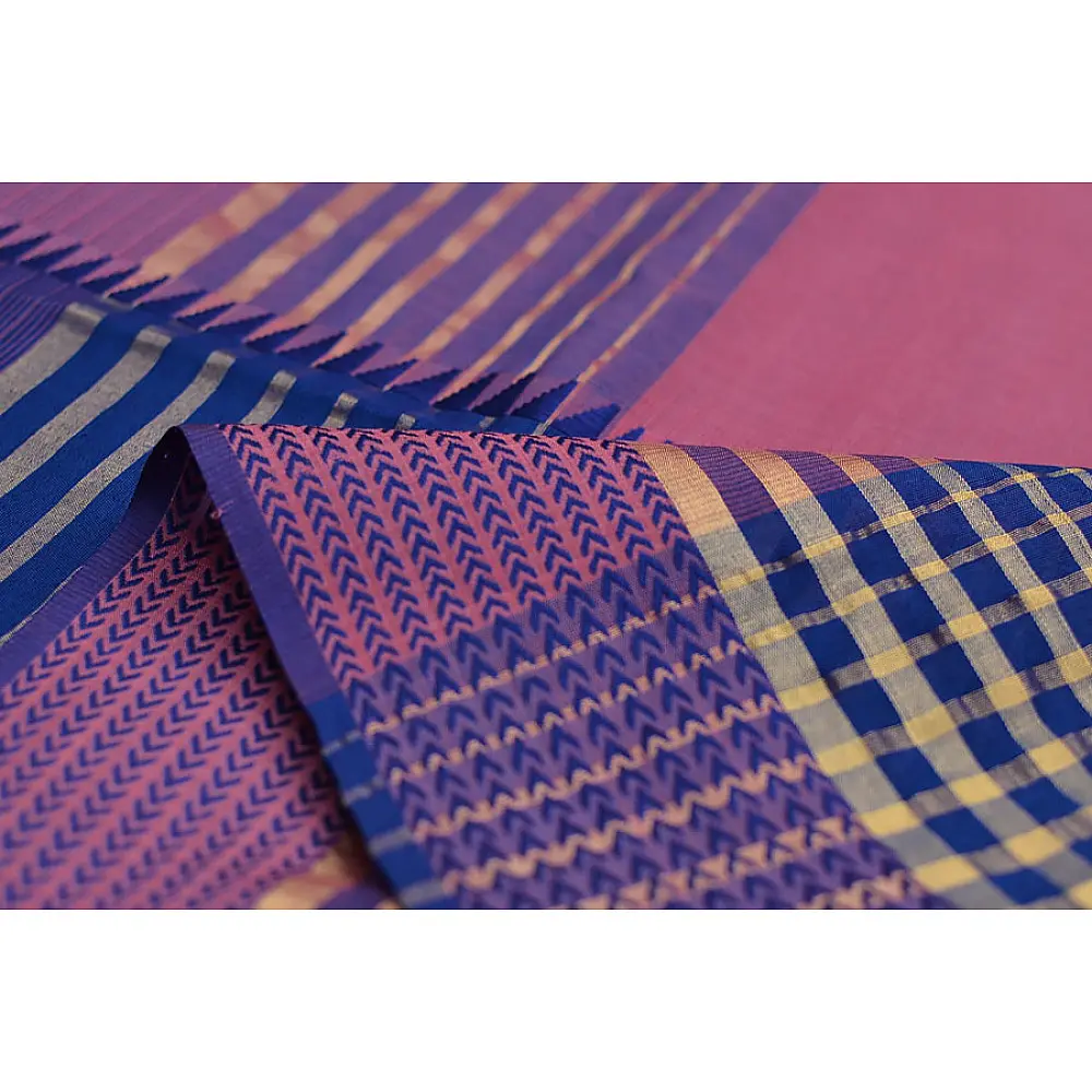 handwoven maheshwari silk saree - pink