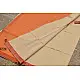 handloom maheshwari cotton silk saree - orange and beige color