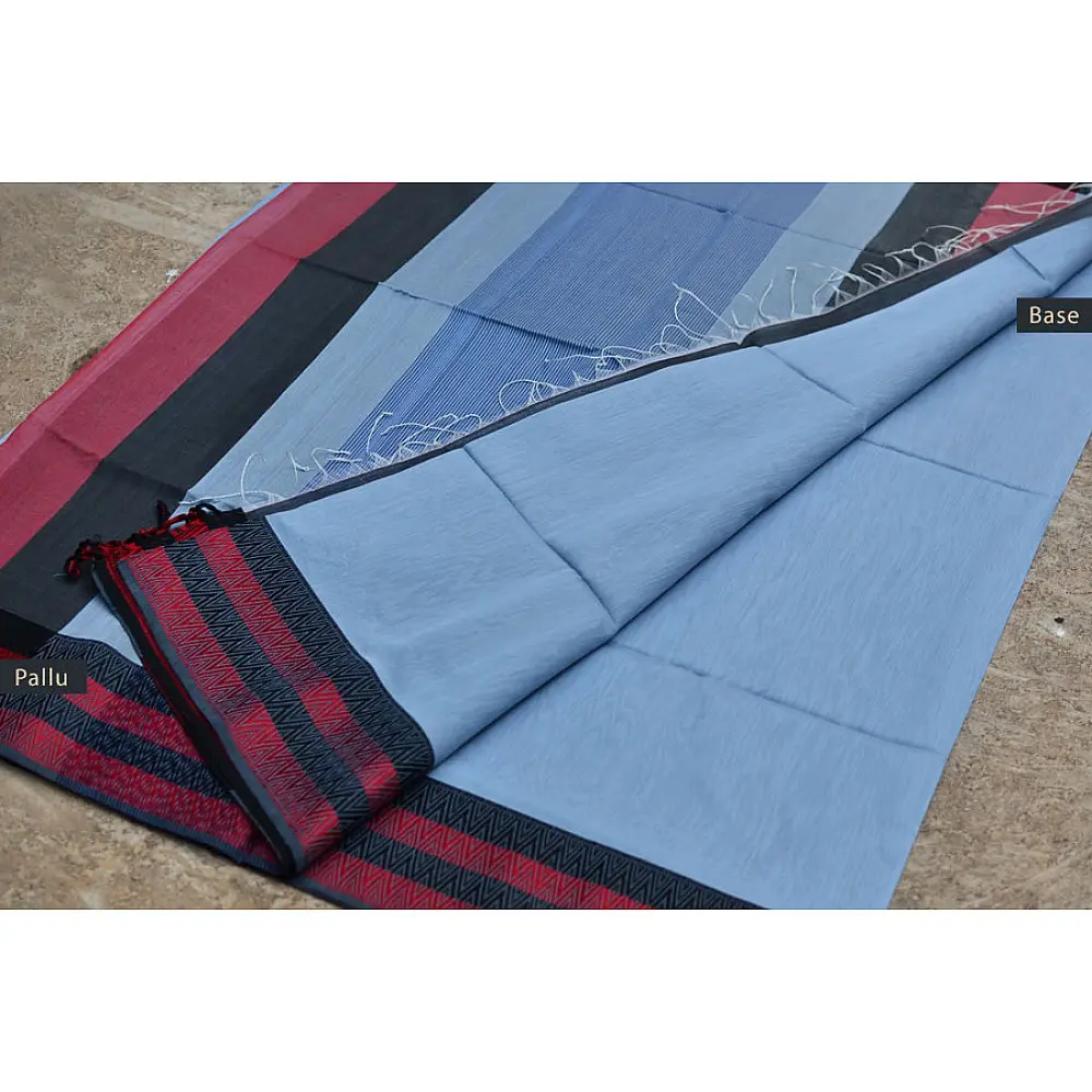 maheshwari handloom silk - sky blue saree