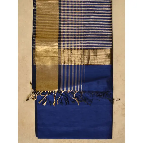 handwoven maheshwari silk blue saree