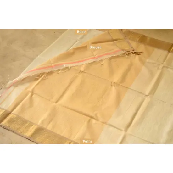 off white with resham border maheshwari silk handloom saree