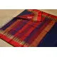 maheshwari silk saree bright blue color with temple border