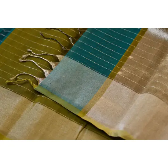 maheshwari saree teal blue color with zari pallu