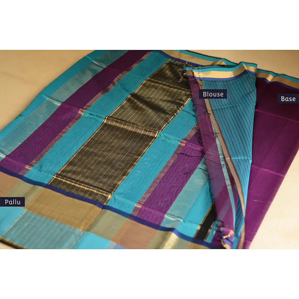 maheshwari silk saree with unique color combination
