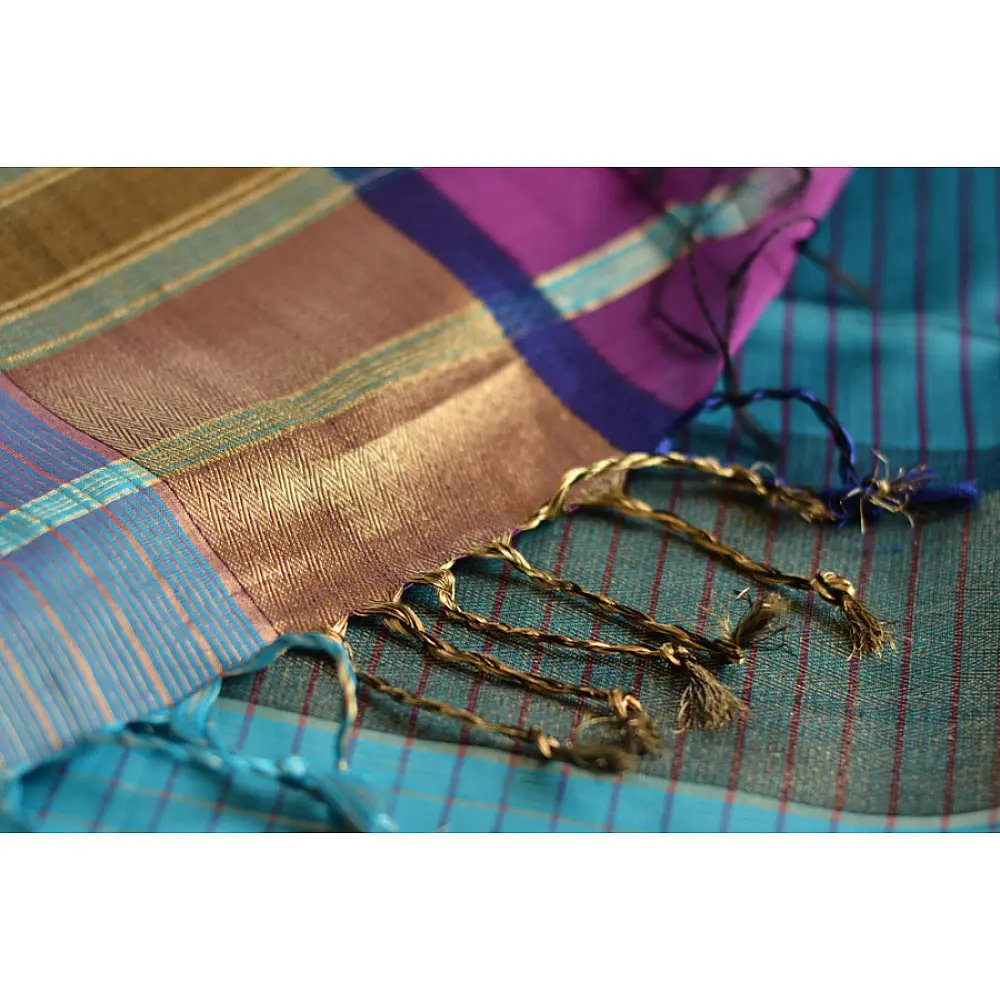 maheshwari silk saree with unique color combination